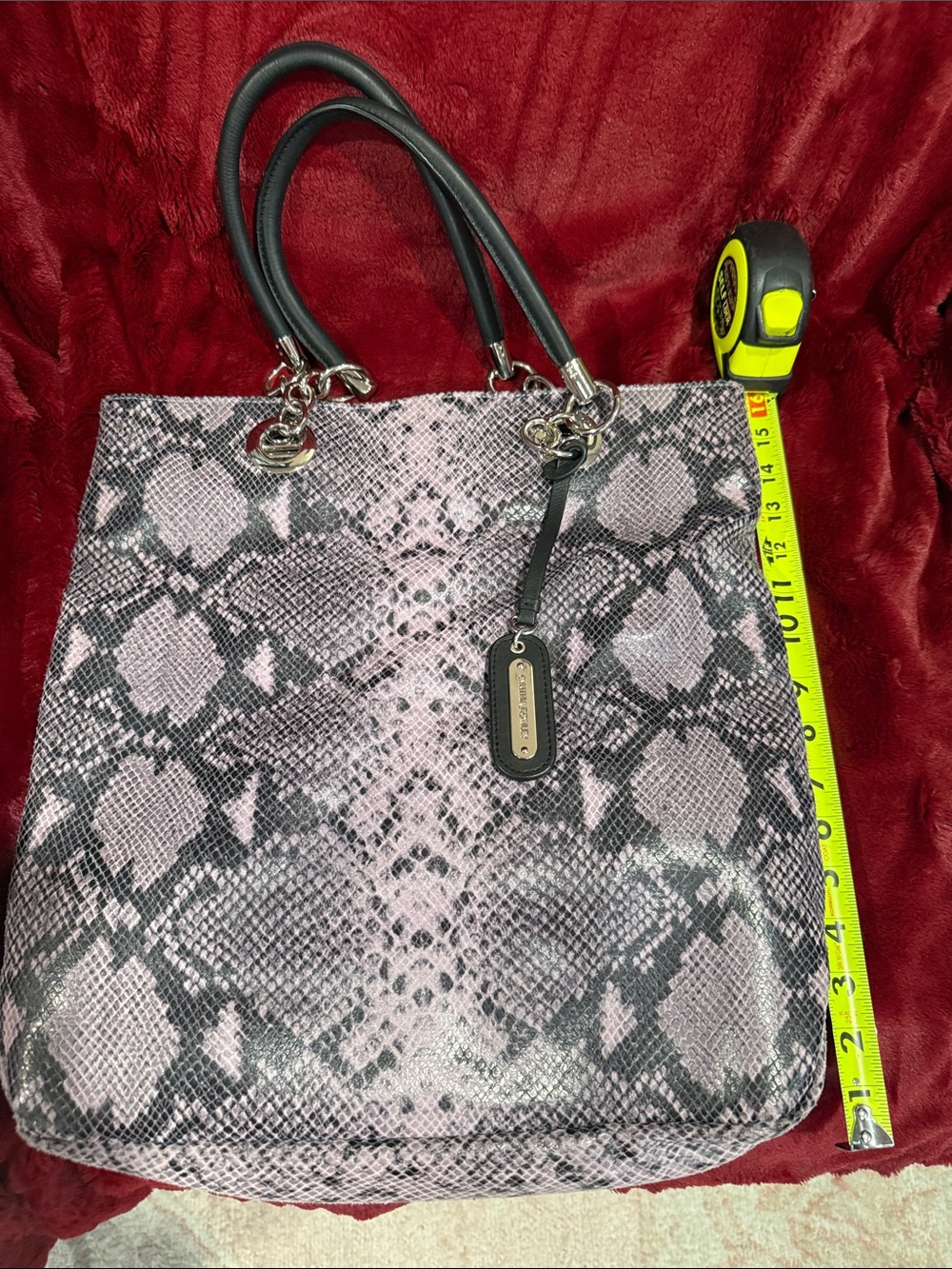 Cynthia Rowley Lilac Snake Print Tote Bag